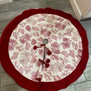 Joan Red Country Toile Look Christmas Tree Skirt